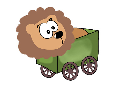 a lioness is playing her little car animal car funny happy lion simple whell