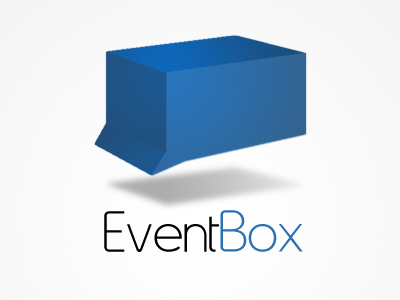 Logo Example Eventbox blue box design event illustration logo type typography