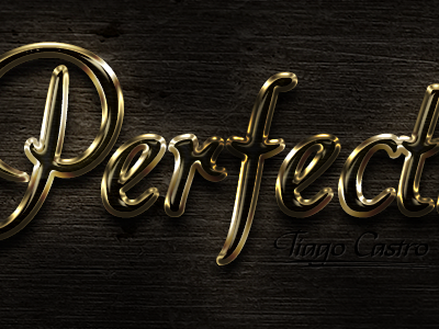 Perfection Gold Text Effect bevel effects glass glow gold layerstyles light photoshop portfolio reflection shine text tutorial