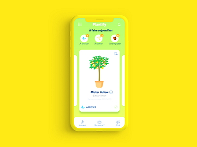 Plantify App app cards sketch so youz test ui design yellow