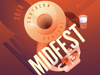 Midfest '18 beer festival jackson midfest midtown mississippi parade party poster design second-line tuba