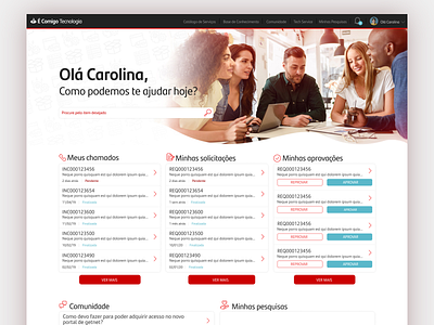 É Comigo Tecnologia - Service Portal banking app dashboard service portal servicenow ui user interface ux web design website