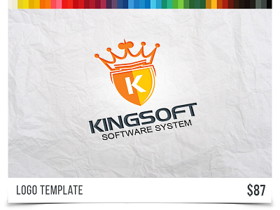 King Soft crest crown jewelery king luxurious luxury royal security shield software studio vintage