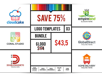 Logo Bundle 03 cake cloud coral direct double empire global home delivery land magnet studio