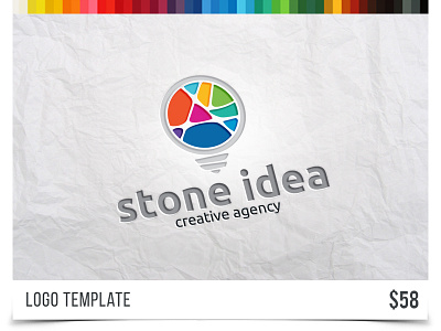 Stone Idea agency branding bulb concept creative design idea logo smart stone