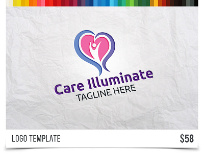 Care Illuminate care color creative design foundation gathering happy heart human life love social