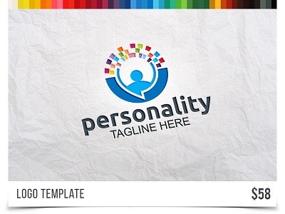 Personality blog chat communication connecting design employee human logo people personal pixel