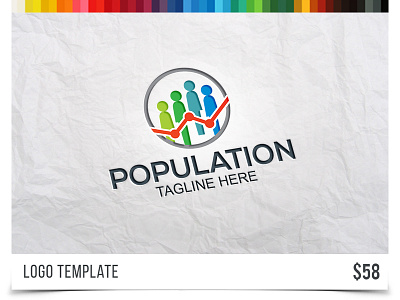 Population design evolution geography grow logo people population statistic