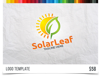 Solar Leaf design eco ecology energy green leaf logo power solar sun