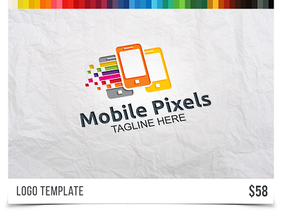 Mobile Pixels colorful communication connecting design gadget handphone logo mobile pixels smartphone