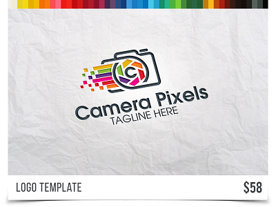 Camera Pixels camera colorfull design hexa image letter logo photo picture pixels shoot