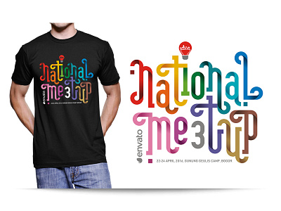 National Meetup#3 colorful design envato font idea lettering meetup national three tshirt typeface