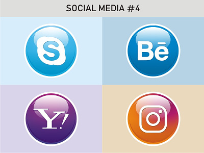 Social Media #4 behance download free icon instagram logo skype socialmedia yahoo