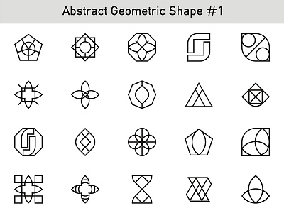 Abstract Geometric Shape #01-05 abstract circle geometric hexa icon line logo set shape triangle