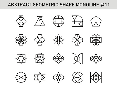 Abstract Geometric Shape #11-15 abstract cubic geometric hexa icon line linier logo shape symbol triangle