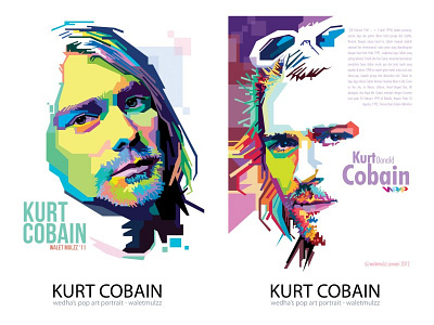 Kurt Cobain - WPAP art cobain color human illustration kurt pop portrait vector wpap