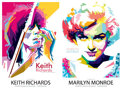Keith Richards & Marilyn Monroe art color human illustration keith marilyn monroe pop portrait richards vector wpap