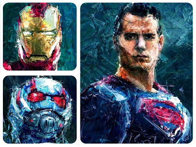 Pallette Knife Digipaint Portrait digital hero ironman knife paint pallette portrait superman