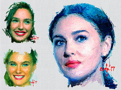 Digipaint Portrait actris canvas color design digital graphic illustration knife paint painting pallette portrait