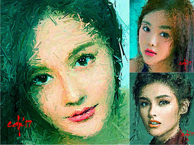 Digipaint Portrait actris canvas color design digital graphic illustration knife paint painting pallette portrait