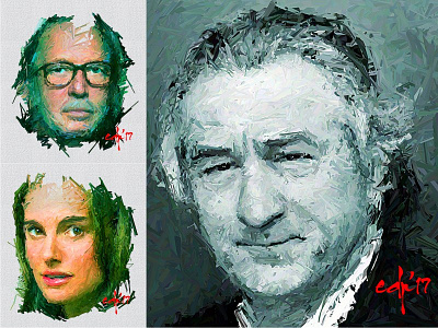 Digipaint Portrait actor canvas color design digital graphic illustration knife paint painting pallette portrait