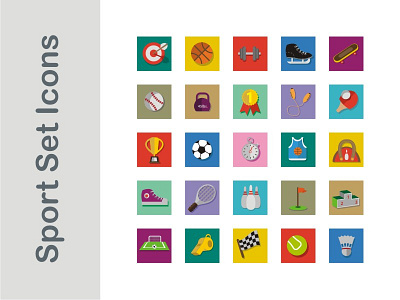 Sport Set Icons ball cup fitness flat golf icons iconset sport time tournament trophy winner