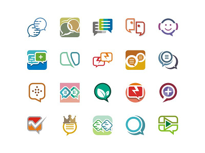 Chat Stock Logo blog chat communication connect design forum icon logo set stock talk vector