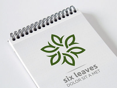 Six Leaves Logo Template design eco farm green leaf leaves logo nature six stock template vector