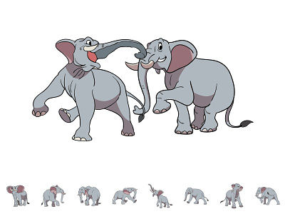 elephant cartoon animal cartoon elephant funny gray illustration jungle logo mascot toons