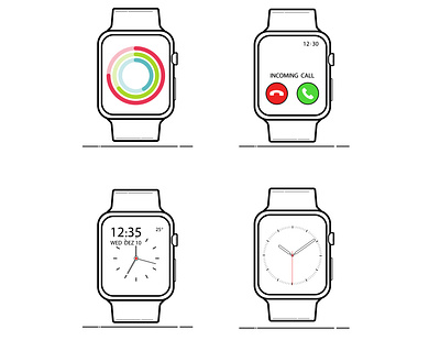 APPLE WATCH ICON computer design freelance home office icon illustration smartwatch ux vector