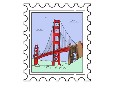 GOLDEN GATE SAN FRANCISCO design freelance golden gate icon illustration san francisco vector