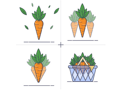 Carrot, Greenery, Shopping, Basket basket carrot computer design freelance home office icon illustration ux vector