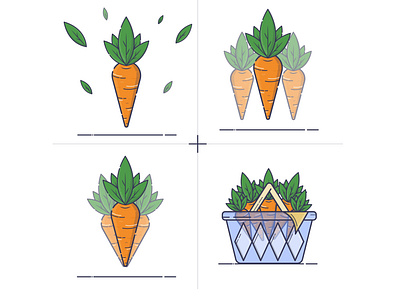 Carrot, Greenery, Shopping, Basket