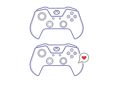 GAME LOVE computer design freelance game home office icon illustration ux vector