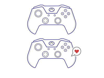 GAME LOVE computer design freelance game home office icon illustration ux vector