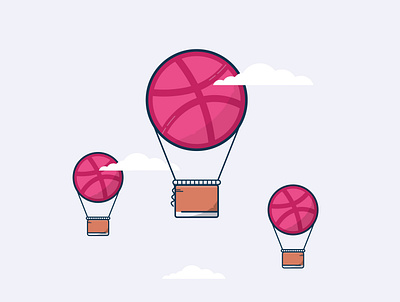 BALLOON HELLO DRIBBBLE balloon computer design freelance home office icon illustration ux vector