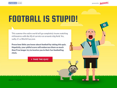 Football is stupid - Website fan football illustration pug soccer vector world cup