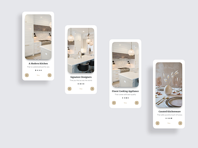 Modern kitchen shopping app onboarding design by Rosie Way on Dribbble