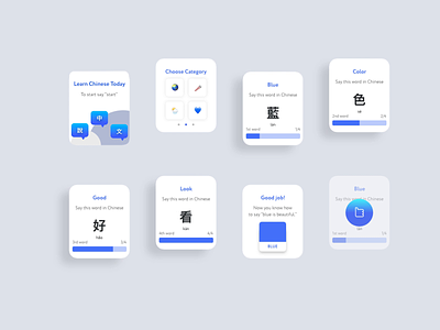 Language learning voice activated smartwatch app 🔈🔈🔈 adobexd animation app blue freelance google interaction ios language learning popup premierepro slider smartwatch ui ux voice voiceui white