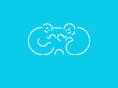 Cloud Families cloud families family hug icon kid line logo love minimal