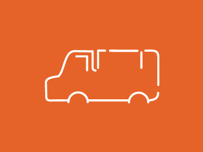 Truck icon line logo minimal shape transport truck van