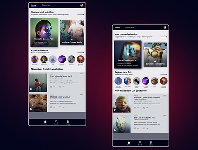 SOUNDMIX || A Curated DJ Collection app design music app music player playlist product design soundcloud spotify ui user interface ux web