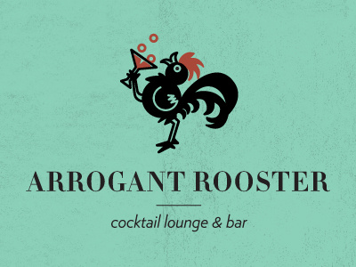 Arrogant Rooster bar branding chicken cock cocktail identity logo retro rooster