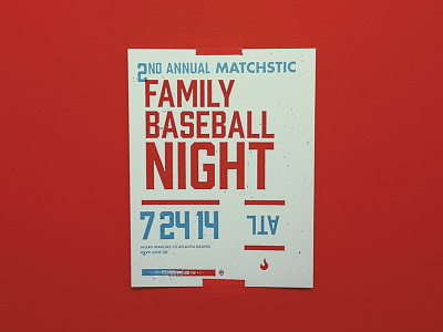 Family Baseball Night atlanta baseball matchstic poster