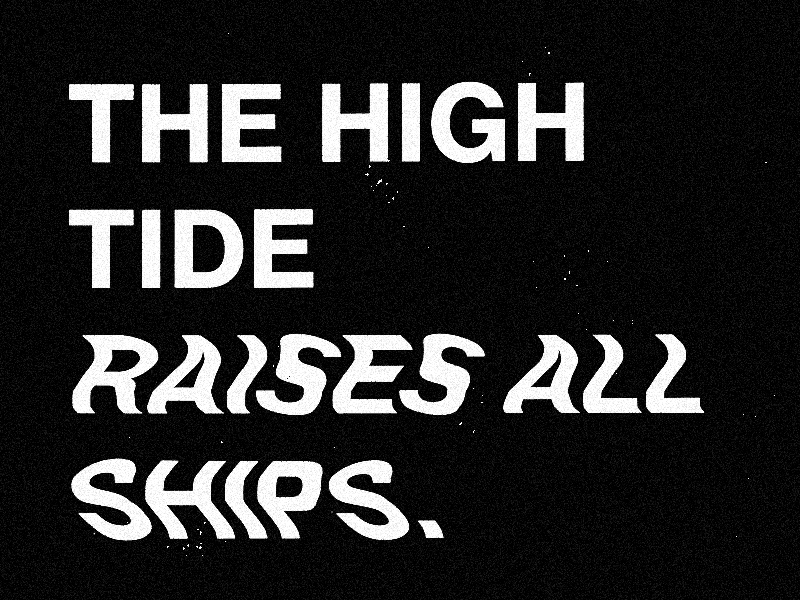 The High Tide analog gif grotesk neue haas textures warped type