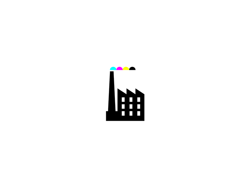 Lil Factory cmyk factory gif icon industrial smoke vector