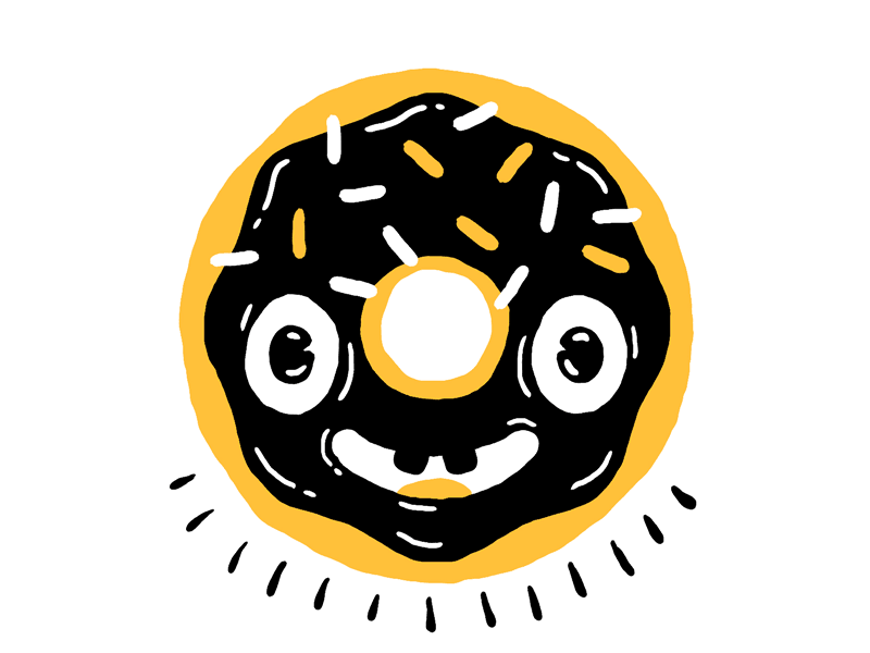 Glazed and Confused breakfast character chocolate creative mornings donut doughnut gif glazed loop sprinkles wacom