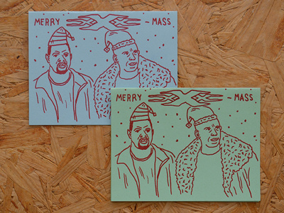 Merry xXx-Mass christmas card ice cube riso risograph thermography vin diesel xxx
