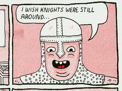 Knight of Pleasure character comic graphic halftone knight riso risograph wacom