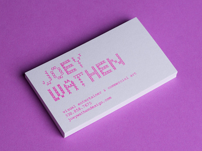 New Cards ascii branding business cards hot pink risograph